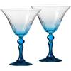Krosno Bicchieri da Martini con stelo turchese | Set da 2, 170 ml | Collezione Bubble Celebration Moments | Cristallo senza piombo | Idea regalo