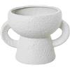 DRW Vaso da tavolo con manici in ceramica, bianco, 19 x 26 x 19,5 cm