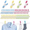 Cozary Mollette Bucato 50 Pezzi, Mollette Colorate Resistenti in Plastica Senza Segni con Silicone Antiscivolo per Cucina Vestiti, Calzini & Asciugamani