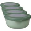 Mepal - Multi Bowl Cirqula Round - Contenitori Plastica con Coperchio - Adatto come contenitore ermetico per Frigo, microonde, Congelatore e piatti da portata - Ciotole Cucina - 350 ml - Nordic sage