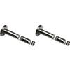 Gardinia Supporto Combinato Doppio con Base bastoni per Tende, 2 binari, Aperto, incl. Materiale di Montaggio, Linea Memphis, Ø 16 mm, Metallo, Effetto Acciaio Inox, 7.5/5 cm (Confezione da 2)