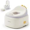 Relaxdays Vasino 4-in-1, Dino, Riduttore WC con Coperchio, HLP: 30x36,5x33,5 cm, Sedile e Sgabello, da Viaggio, Crema