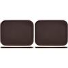 H&H HOME 9182340 Vassoio Antiscivolo polietilene Rettangolare 40x30 Arredo tavola Tessili, Plastica, Marrone (Confezione da 2)