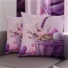 PETTI Artigiani Italiani - Coppia di Federe Cuscino Pasquali 40x40 cm in Microfibra, Cuscini Arredo di Pasqua, per Camera da Letto, Divano, Salotto, Set 2 Fodere Copricuscino, 100% Made in Italy