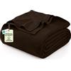 Utopia Bedding Coperta termica leggera in 100% cotone (queen size, 228 x 228 cm), 350 g/m², morbida e traspirante, per tutte le stagioni (marrone)