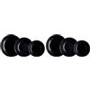 Luminarc Set di stoviglie in vetro nero Arcopal Zelie, 12 pezzi, 4 posti, nero (Confezione da 2)