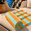 PETTI Artigiani Italiani - Telo Mare Microfibra, Asciugamano Mare o Piscina, Telo per Lettino Spiaggia, Grande 90x180 cm, Righe Arancio Tiffany