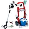 Theo Klein 6806 Carrello delle Pulizie con Aspirapolvere Bosch Unlimited, Robusto Carrello per Scope, Aspirapolvere con Funzione, Per Bambini dai 3 Anni in su