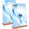 Thboxes 2 Pezzi Espositore Plexiglass A4, Trasparente Porta Cartelli in Acrilico