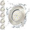 Wondlumi Faretti LED da Incasso per Cartongesso Bagno 5W,IP44 Luce Calda 500LM,Foro 60-68mm per Cucina,Esterno Ultra Slim 30mm,Faretti Led Soffitto Inox 220V Set di 6