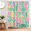 BREASOME Tenda Doccia Antimuffa Floreale Astratta 180 x 180 cm Tenda da Doccia Fiori Rosa e Foglie Verde Tende Vasca da Bagno Impermeabile Lavabile Tessuto in Poliestere con 12 Ganci