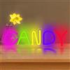 DAKABUKA Insegna luminosa Candy a LED dimmerabile con barra di caramelle, alimentata tramite USB, lampeggiante, per negozio di dolciumi, negozio di caramelle, negozio di snack, negozio di dolciumi, camera dei