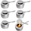 Rieoany Set di 6 Contenitori per Pasta Combustibile con Coperchio di Sicurezza, Bruciatori per Fonduta In Acciaio Inox, Bruciatore Multifunzionale per Fornelli, Buffet, Feste, Eventi di Catering e Camping