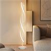 LDIEUWUET Lampada da terra a LED, dimmerabile, 155 cm, 52 W, colore nero, con telecomando, lampada da terra a spirale, dimmerabile, lampada da terra, lampada da lettura per decorazione camera da letto