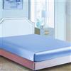 Juwenin Home Lenzuolo con angoli in raso setoso, classico, lussuoso, morbido come la seta, in tinta unita (ciano, singolo, 90 x 190 + 30 cm)
