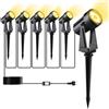 Pogestrand Faretto Led da Esterno, 20M/65FT Confezione da 6 Faretti LED Paesaggistici con Luce Warm White 3000K 27V per Giardino & Impermeabili IP65 per Esterno