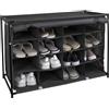 Arredoplaza scarpiera in Acciaio e TNT Portascarpe Facile Montaggio salvaspazio slim (Scarpiera 16 paia) cm L84*W35*H62