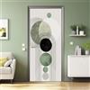 Generic Adesivi per Porte 3D, 77x200 cm Semplici Linee Curve Carta Parati Porte Autoadesivo Camera da letto Bagno Stanza dei bambini Vinile Removibile Murale Porta Adesivi Murali Casa Deco, Verde Salvia