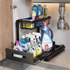 Bnimtm Organizer Cucina Portaoggetti in Metallo Sotto il Lavello Portaoggetti da Cucina con Cassetto Scorrevole - Organizer Sotto Lavello con Ventose Aggiornate per Rimanere Saldamente Sull'armadio