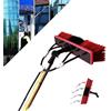 Gguwug Wash Spazzolone Kit Spazzola Vetri,Spazzola Telescopica Alimentata ad Acqua Per Pulizia di Pannelli Fotovoltaici e Solari Kit di Pulizia Il palo Spazzola Lavaggio Camion Testa della spazzola 35cm