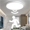 Chao Zan Plafoniera LED con Sensore di Movimento 18W, plafoniera con sensore di luce diurna, Bianco freddo 6000K, Lampada da soffitto Moderna per Bagno, Corridoio, Scale, Garage Camera da Letto (30W, bianco)