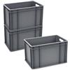 PALUPLUS 3 Cassette Multiuso con Maniglie in Plastica, Misura 60x40x32 cm, Contenitore Eurobox per Stoccaggio, Box Sovrapponibile per Garage, Aziende, Magazzini, Made in Italy -8222C -6,3