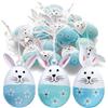 COM-FOUR® 12x Appendini Pasquali Decorativi - Coniglietto Pasquale a Forma di Uovo in Metallo - Decorazioni Pasquali