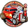 DiiliHiiri Cartello Hot Rod - Targa in metallo di Garage vintage (32 x 30 cm) - Targa metallica retrò stile antico - Decorazione per bar - Lamiere vintage - Officina meccanica - Garage - (9554)