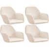 WJHDWYD Copripoltrona Velluto Coprisedie con Braccioli Elasticizzato Universale 1/2/4/6 Pezzi Copertura Sedie Poltroncina Fodera per Sedia Ufficio Sala(Beige Beige,4PCS)