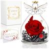 MULEVIP Rosa Stabilizzata,Rosa Eterna,Rose Stabilizzate,Rosa Stabilizzata Vera in Angel,Angelo Fiore Eterno Regalo per Mamma, Donna, Fidanzata Festa della Mamma Regalo,Regali Compleanno Donna