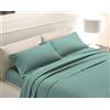 SpazioTessile - Una Federa Cuscino 52x82cm a 3 Volani in Finissmo Percalle Morbido e Setoso, Federe Cuscino Letto Cotone Certificato Oeko-Tex, Biancheria da Letto Made in Italy - Verde Ottanio