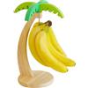 Vauki Portabanane, portabanane in legno con base, gancio per banane, contenitore per banane, portafrutta divertente, conservazione della frutta, gadget divertenti per la cucina, gadget per la casa