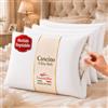 cuscini fiber - 4 Cuscini Letto Matrimoniale Ultra Soft Imbottiti con Fibra di Poliestere Molto Morbida, il Guanciale Letto Possiede un'Altezza di 15cm REGOLABILE, Federa Anallergica con Zip (Silver)
