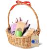 Creative Home Cesto Regalo Vuoto | 37 x 30 x 37 cm (+/- 1 cm) | Cesto Pasquale Ovale, Inclinato Cestino per Regalo in Vimini Naturale con Manico Fatto a Mano e Resistente | Salice Naturale | Regalo