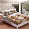 Homemissing Lenzuolo con angoli per gatti e gatti in 3D, per bambini, ragazzi, ragazze e gattini, 3 pezzi king size