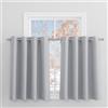 PONY DANCE Tenda per Finestra Corta - Tende Oscuranti con Anelli Tende Cameretta Bambini Tenda Termica Isolante Tende Soggiorno Moderne 2 Pezzi L 132 x A 90 cm, Grigio Chiaro