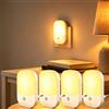 Suright [4 Pezzi] Luce Notturna da Presa con Sensore Crepuscolare, 5 Livelli Dimmerabile, 3000K Bianco Caldo, Modalità ON/OFF/Auto, LED Soffuso a Risparmio Energetico per Cameretta, Corridoio, Cucina, Scale