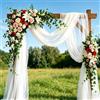 LEIMEND Tenda per Matrimonio Decorazione a Mano Libera per Arco di Nozze e Uva a Baldacchino Tenda per Finestre Mantovane in Tessuto Chiffon (Bianco 160 x 800 cm