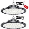 LAMLAMCK UFO Faretto LED - 2 Pezzi 100W 10000LM UFO Lampada Da Officina Industriale con Trasformatore LED, IP65 Impermeabile 6500k Bianco Freddo Lampada da Garage per Fabbrica, Officina, Fienile, Negozio