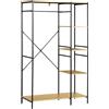 HOMCOM Appendiabiti in metallo in stile industriale con asta e 4 ripiani - dim. 100L x 46L x 170,5H cm