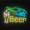 BEISKAFNVSZ Beer Cold - Targa a LED per decorazione da parete, luce al neon, dimmerabile, per bar, pub, cocktail, feste, discoteca, casa, pub, regalo
