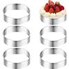 EJRUP 6 Pezzi Anello Microforato Crostata, tampo Microforato per Crostate, Anello Traforato per Crostate Pasticceria Mini Torte Mini Pizze Muffin,6CM