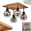 hofstein Plafoniera Vouhet, plafoniera in metallo/vetro in nero/bronzo/fumo, 3 luci, attacco E27, Lampada moderna, senza lampadina