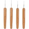 BEAMARKER 4 pz Uncinetti per Dreadlock Da 0.5/0.75mm con Manici In Bambù Aghi per Trecce per Intrecciare, Tessere, Mantenere I Dreadlock Strumenti per Lo Styling Dei Capelli Fai Da Te per Locs Accesso