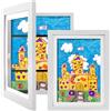 Generic Cornice per opere d'arte per bambini, intercambiabile, apertura frontale, per riporre opere d'arte, artigianato, disegno, progetti artistici, lavori scolastici (bianco, 21,5 x 28,5 cm)