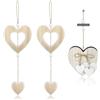 LEIMEND 3 Pezzi Decorazioni da Finestra in Legno da Appendere Decorazioni a Forma di Cuore da Appendere Finestra a Ideali per Essere Appese a Pareti Porte Finestre e Balconi