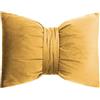 Morbidissimi - Cuscino Arredo Fiocco Danae in Velluto 37x48cm Ocra, Cuscino Decorativo Sfoderabile con Cerniera, Design Elegante per Divano Letto Poltrona, Made in Italy AC370