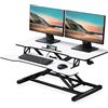 FITUEYES Convertitore da Scrivania In Piedi Grande 36''/91.5cm Standing Desk Converter per Doppio Monitor Regolabile in Altezza con Vassoio per Tastiera e Supporto per Telefono (Bianco)