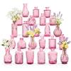 Sawoake Set di 24 vasi in vetro per decorazione da tavolo, matrimonio, ricevimento, casa, bottiglie vintage, trasparenti, vasi decorativi in vetro con coperchi (24, rosa arancio)