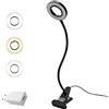 EYOCEAN Lampada da Lettura Libro Letto con Pinza, 3 Colore 9 Luminosità Regolabile, 360° Flessibile, Dimmerabile, USB LED Lampada, per Scrivania/Tavolo/Trucco/Tattoo, Adattatore Incluso (Nero)